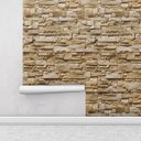 Ver imagem 2 de Papel de parede estilo pedra canjiquinha em tons de marrom, creme e bege + Kit Aplicação