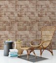 Ver imagem 3 de Papel de parede estilo rustico em tons de marrom e detalhes na cor bege Para Sala e Quarto