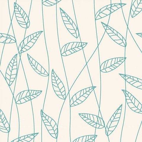 Papel de parede com fundo bege e desenhos verdes Para Quartos e Sala