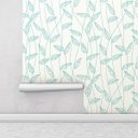 Ver imagem 2 de Papel de parede com fundo bege e desenhos verdes Para Quartos e Sala