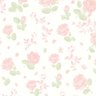 Papel de parede floral romance com fundo branco e flores rosa Para Quartos e Sala - 1