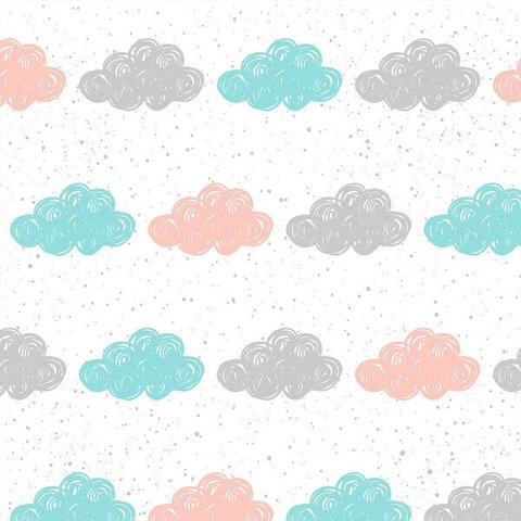 Papel de Parede Infantil Com Nuvens Coloridas Para Sala e Quarto Infantil