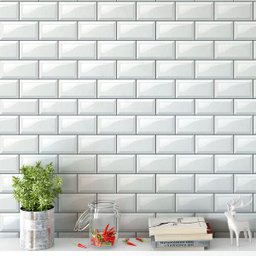 Papel De Parede Azulejo Tijolinhos Em Tons De Cinza e Branco - 1
