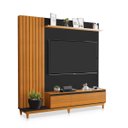 Ver imagem 2 de Painel Ripado Estante Tv até 65 Pol Rack com Porta Jacarta:preto / Freijó