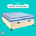 Ver imagem 4 de Conjunto Cama Box Bau Bege Casal + Colchão Molas Ensacadas Blue Paropas