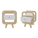 Ver imagem 1 de Kit 2 Mesas de Cabeceiras com Tomada USB 1 Gaveta Marrom