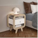 Ver imagem 3 de Kit 2 Mesas de Cabeceiras com Tomada USB 1 Gaveta Marrom