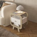Ver imagem 7 de Kit 2 Mesas de Cabeceiras com Tomada USB 1 Gaveta Marrom