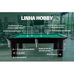 Mesa de Sinuca e Ping Pong - 2,52x1,40 - Verde - 4