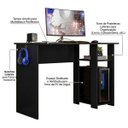 Ver imagem 5 de Mesa Gamer 108 cm Suporte para Cpu Neko Ptl:Preto Fosco