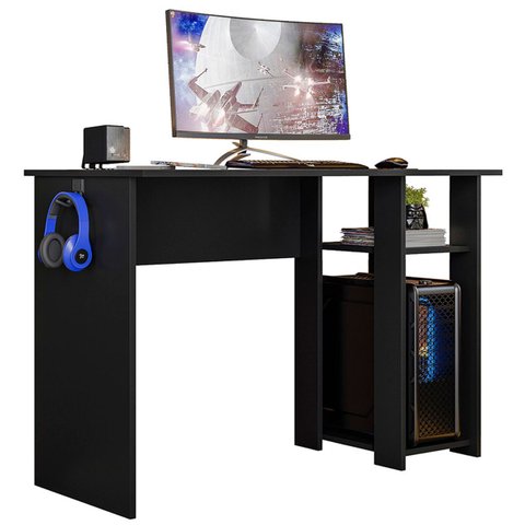 Mesa Gamer 108 cm Suporte para Cpu Neko Ptl:Preto Fosco