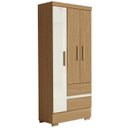 Ver imagem 2 de Guarda Roupa Solteiro 76cm 3 Portas Raely Atacama/off A15 - Mpozenato