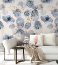 Ver imagem 2 de Papel de Parede Contemporâneo com Desenhos em Flores e Trigos