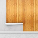 Ver imagem 2 de Papel de parede estilo madeira em tons laranja Para Quartos e Sala
