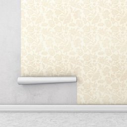 Papel de parede com fundo palha e detalhes em bege Para Quartos e Sala - 2
