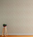 Ver imagem 3 de Papel de parede com fundo palha e detalhes em bege Para Quartos e Sala
