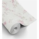 Ver imagem 4 de Papel de parede com tons de verde e detalhes em rosa Para Quartos e Sala