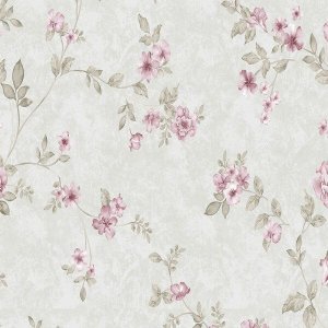 Papel de parede com tons de verde e detalhes em rosa Para Quartos e Sala