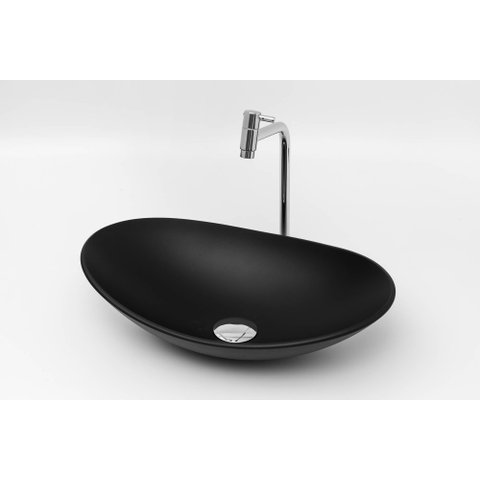 Cuba de Vidro 8 Mm para Banheiros e Lavabos de Apoio - Oval:pretofosco