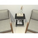 Ver imagem 2 de Mesa de Cabeceira em Mdf Moderno Branco e Preto para Quarto Progetatti Movelaria