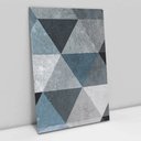 Ver imagem 1 de Quadro Decorativo em Canvas Geométrico Triângulos em Tons de Azul TaColado Moldura Madeira 120 x 80c