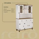 Ver imagem 6 de Balcão Cristaleira Adega Retrô + Kit Cozinha Retrô 5p 3g Off White/nogueira