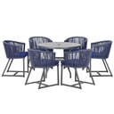 Ver imagem 1 de Mesa e 6 Cadeiras e Noronha Preto E10 Trama Original Azul