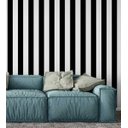 Ver imagem 3 de Papel de parede com listras preta e branca com 9 cm Para Sala e Quarto