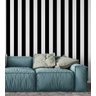 Papel de parede com listras preta e branca com 9 cm Para Sala e Quarto - 3