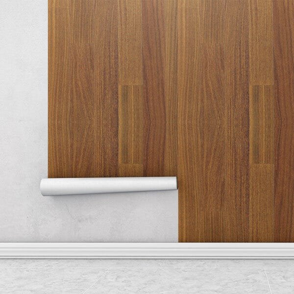 Papel de parede estilo madeira em tons de marrom e cinza Para Sala e Quarto - 1