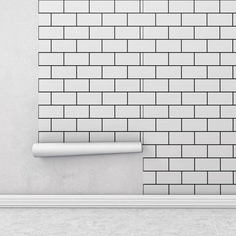 Papel de Parede Adesivo Tijolinho Cinza Para Sala e Quarto