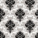 Ver imagem 1 de Papel de parede com fundo cinza e detalhes em branco e preto Para Quartos e Sala