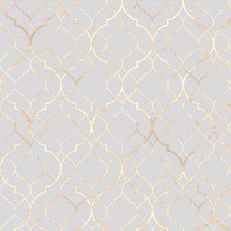 Papel de Parede 3,00m X 0,40m Clássico Marrocos em Tons de Cinza e Gold para Quartos e Sala - 1