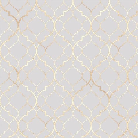 Papel de Parede 3,00m X 0,40m Clássico Marrocos em Tons de Cinza e Gold para Quartos e Sala