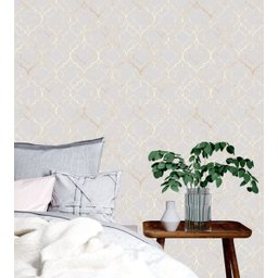 Papel de Parede 3,00m X 0,40m Clássico Marrocos em Tons de Cinza e Gold para Quartos e Sala - 3