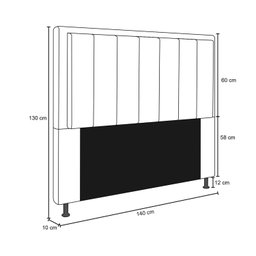 Cabeceira Opala Cama Box Casal 140cm Linho - SSX Multicoisas Cinza - 5