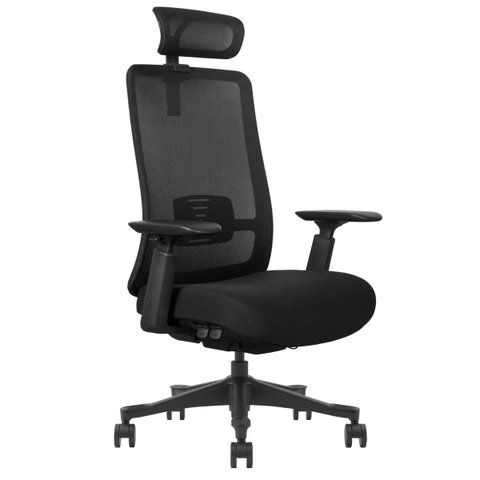 Cadeira de Escritório V1 Connect Ergonômica 150kg Reclinável Preta