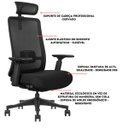 Ver imagem 3 de Cadeira de Escritório V1 Connect Ergonômica 150kg Reclinável Preta