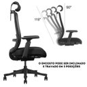 Ver imagem 7 de Cadeira de Escritório V1 Connect Ergonômica 150kg Reclinável Preta