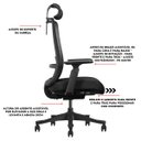 Ver imagem 2 de Cadeira de Escritório V1 Connect Ergonômica 150kg Reclinável Preta