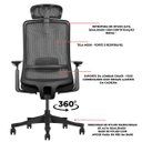 Ver imagem 4 de Cadeira de Escritório V1 Connect Ergonômica 150kg Reclinável Preta