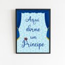 Ver imagem 1 de Quadro Aqui Dorme Um Príncipe 24x18cm:Madeira branca