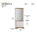Ver imagem 3 de Cristaleira 3 Portas 100% MDF Vidro com Espelho e LED Serena Cinamomo
