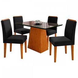 Conjunto Sala de Jantar Jasmin com 4 Cadeiras Ana Ype Preto - 2