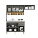 Ver imagem 2 de Cozinha Compacta Line 7 Portas 1 Gaveta MDF 190cm Cinza Gris Kit'S Paraná