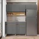 Ver imagem 1 de Cozinha Compacta Line 7 Portas 1 Gaveta MDF 190cm Cinza Gris Kit'S Paraná