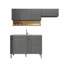 Ver imagem 3 de Cozinha Compacta Line 7 Portas 1 Gaveta MDF 190cm Cinza Gris Kit'S Paraná