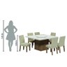 Conjunto de Mesa 6 Cadeiras Tampo Giratório Cedro/areia - 6