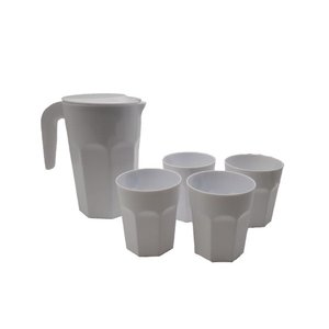 Kit Refresco Conjunto de 5 Peças Jarra com Tampa e 4 Copos