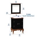 Ver imagem 6 de Gabinete para Banheiro 2 Portas com Cuba e Espelheira Dália 3057 - Preto/imbuia Glazer